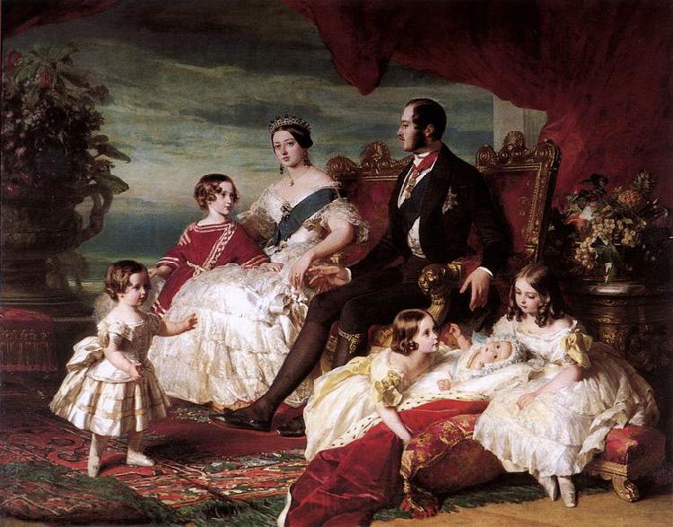 Franz Xaver Winterhalter Portrait of Queen Victoria, Prince Albert, and their children Norge oil painting art